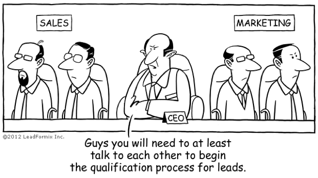 Sales and marketing should work together in SaaS companies. This comic strip captures that very well.