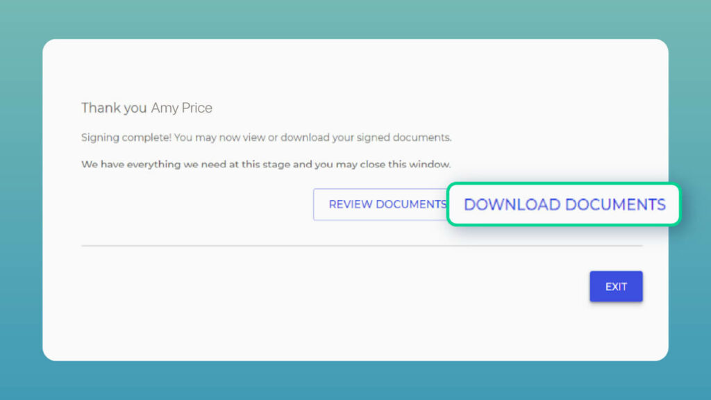 Revv’s electronic signature solution gives users an option to download electronic documents immediately after eSigning. 