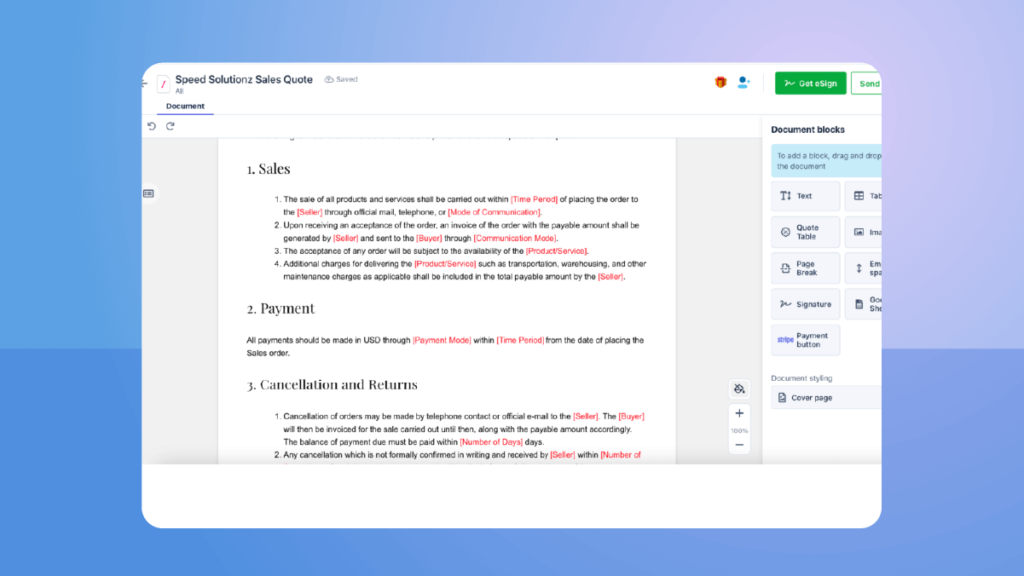 Custom your quotes using drag and drop blocks in Revv’s cloud-based CPQ platform.