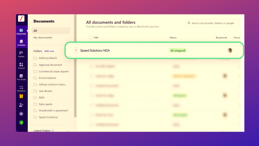 Revv stores all documents at a central repository