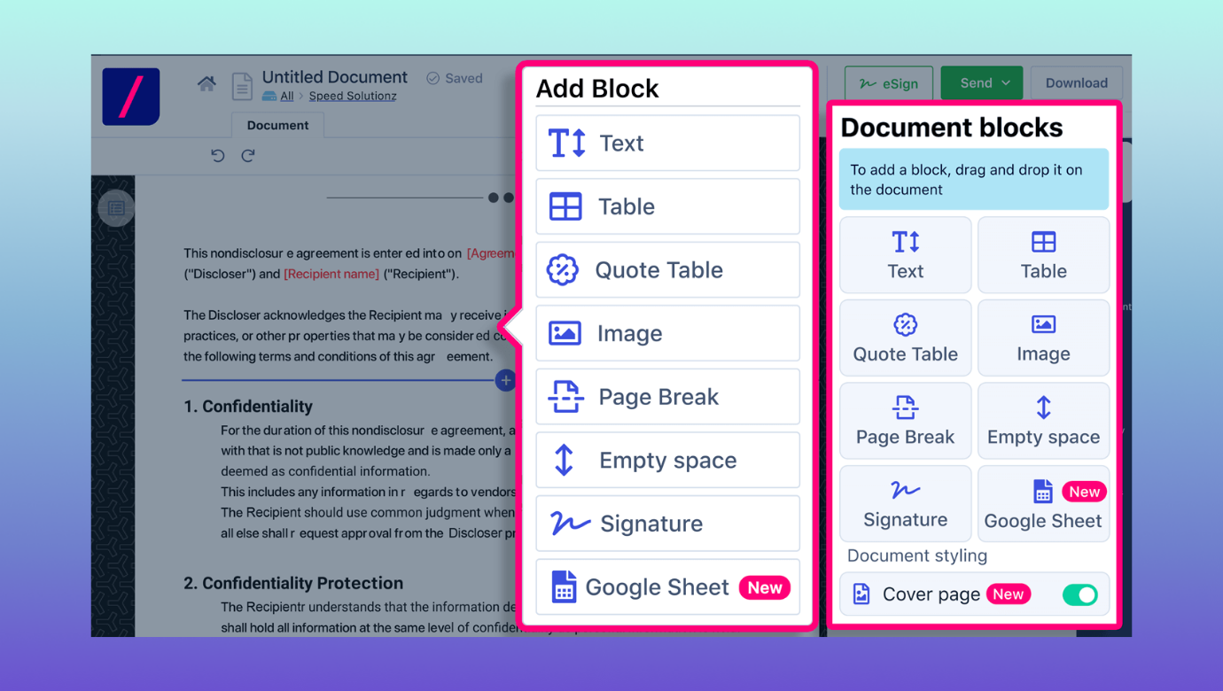 Create and automate non-disclosure agreement (NDA) in Revv