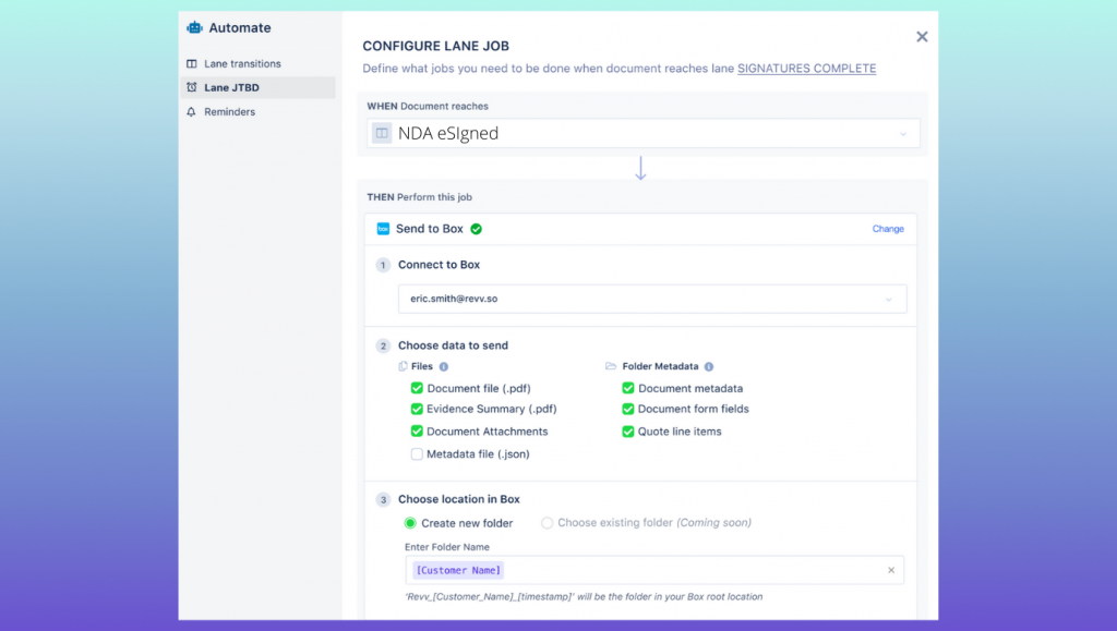 Configure each stage of your NDA process with Revv's Pipeline feature.