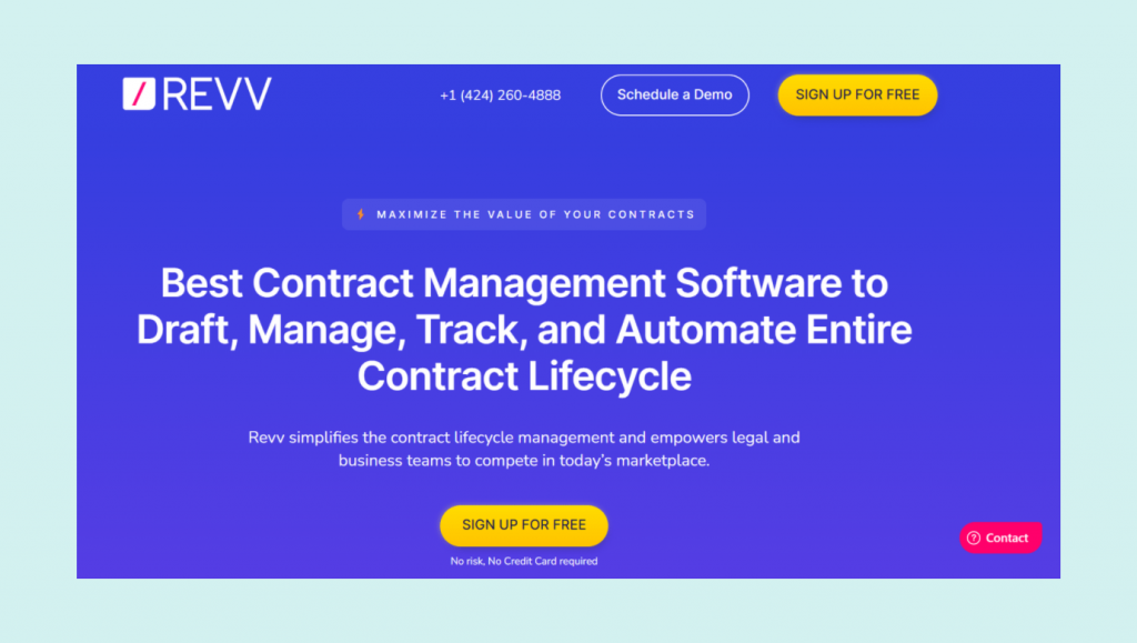 Revv is the best contract management software and document management platform to automate the entire contract lifecycle.
