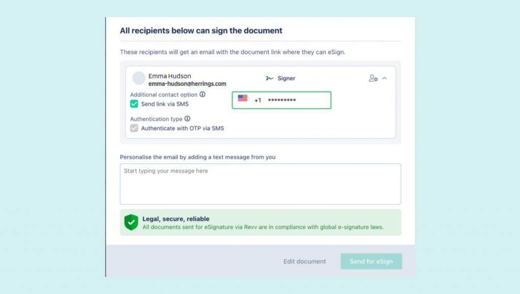 Revv app provides email and SMS otp authentication of customers