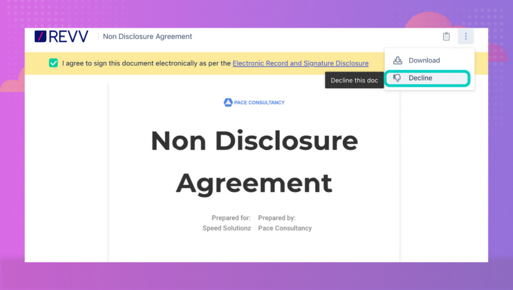 E signatures in the Revv platform are legal and affordable