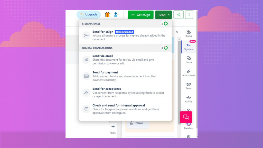In Revv, files can be sent for reviews and internal approvals to different parties