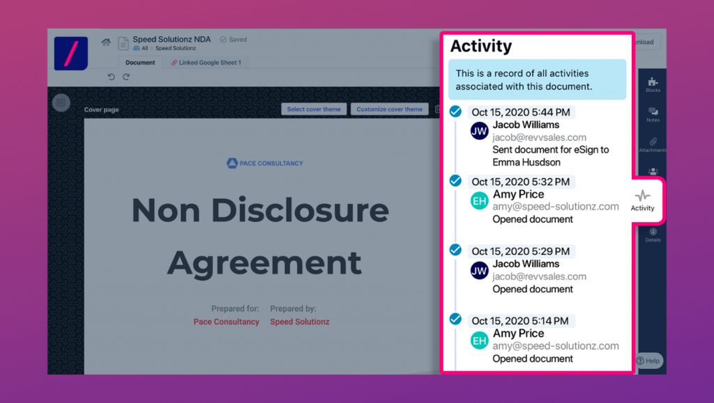 The contract manager can track activities of all resources and teams to manage sales & other related processes