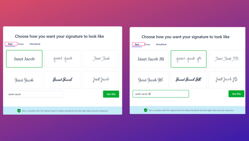 Use Revv and google sheets integration possibilities and sign off documents faster with pre-formatted eSigns