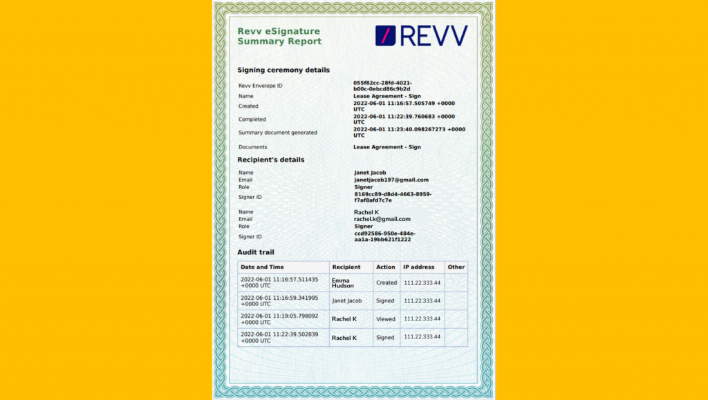 Use Revv's evidence summary certificate to be audit-ready all the time